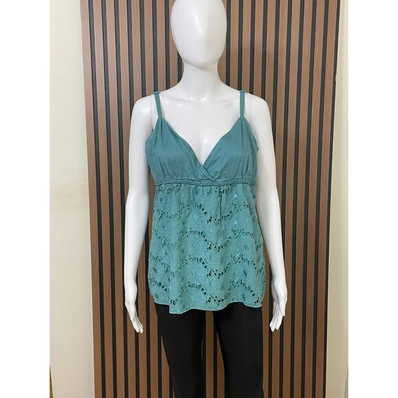 Vintage Old Navy Women’s L Babydoll Top Cotton Cami Embroidered Y2k Vintage - Picture 1 of 9